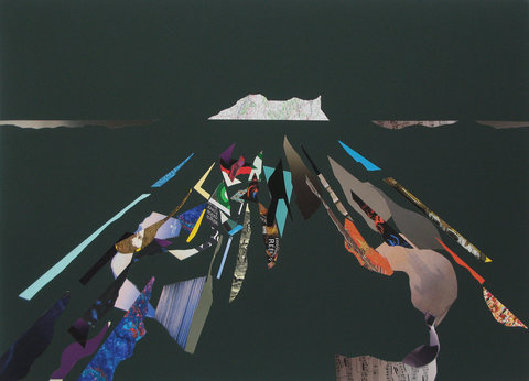 Insula, colaj, tehnica mixta, 81x112, 2014